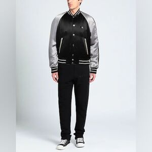 Amiri Black & Gray Satin Bomber Jacket